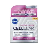Frefly Store Nıvea Cellular Expert Filler Yoğun Yaşlanma Karşıtı Gündüz Bakım Yüz Kremi 50 Ml, Hyaluronik Asit ve Folik Asit, SPF15 Güneş Koruması