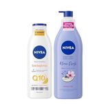 Frefly Store Nıvea Q10 Sıkılaştırıcı C Vitamini Vücut Losyonu 250ML ve Kiraz Çiçeği Vücut Losyonu 400ML, Nemlendirici