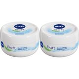 Frefly Store Nıvea Soft Krem 200ML x 2 Adet, Nemlendirici Bakım Kremi, Yüz, Vücut, El, Jojoba Yağı ve E Vitamini ile Cilt Bakımı, Anında Emilen Hafif, Formül, Tüm Ciltler Için, Avantajlı Paket