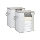 Frefly Store Ocean Home Textile 2'li Pvc Pencereli Stuff & Things Gri Çizgili Hurç Set