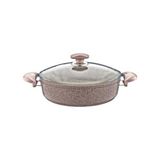 Frefly Store Oms Collection 34 cm Granit Karnıyarık Tenceresi Kahverengi Metal Çerçeveli Kapak