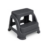 Frefly Store Orret Home 2 Basamaklı Merdiven Tabure Kaydırmaz Ayaklı Sağlam Plastik Basamak, Çocuk ve Yetişkin Için Lavabo Mutfak Banyo Wc Dolap Çok Amaçlı Basamak Taburesi Gri