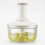 Frefly Store Orret Home 3 Bıçaklı Basmalı Rondo Doğrayıcı Manuel El Rondosu Paslanmaz Çelik Bıçaklı Soğan Doğrayıcı Sebze Meyve Salata Püre Havuç Doğrayıcı Pratik Mutfak Rondosu Şeffaf Hazneli El Blender (Asorti) - Almond