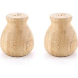 Frefly Store Orret Home El Yapımı 2'li Bambu ve Akasya Ağacı Tuzluk Karabiberlik Seti – Doğal Ahşap Baharatlık, Şık Sofra Sunumu Için Estetik ve Fonksiyonel Tasarım (Bambu)