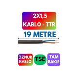 Frefly Store Öznur 2x1,5 Ttr Kablo, 19 Metre, Siyah