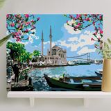 Frefly Store Palmiye Hobi Sanat Sayılarla Boyama Tuval Seti Fırça Boya Dahil (Çıtalı) 40X50 cm - Ortaköy - 1