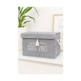 Frefly Store Pazar Kapısı Keçe Çok Amaçlı Kapaklı Düzenleyici Kutu 35 x 24 x 24 cm (Mini, Gri) - 0-Koyu Mavi - 1 Adet