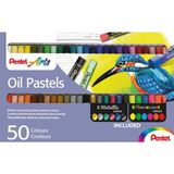 Frefly Store Pentel Phn Yağlı Pastel Tebeşir - 50 Renk Metalik ve Neon Dahil (50 Adet - Çeşitli Renklerde) - 1