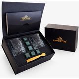 Frefly Store Perlotus Izmir Seri Viski Bardak Seti 2’li Kristal Kadeh Soğutma Taşı Maşalı Mıknatıslı Hediye Kutulu Sertifikalı Erkek Hediye Seti Yeşil - 00-Siyah - Beyaz
