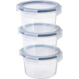 Frefly Store Plastik Saklama Kabı Seti, Şeffaf, 750 Ml, Yuvarlak, 3 Parça - Abanoz