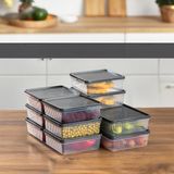 Frefly Store Porsima 1180 12LI Buzdolabı Organizer Mikrodalga ve Derin Dondurucuya Uygun Buzluk Bakliyat Saklama Kabı - Antrasit - Abanoz