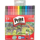 Frefly Store Pritt Keçeli Kalemler, Çocuk Dostu Zararsız Boya, Su Bazlı Renkli Kalem, Silinebilir Boya Kalemi, Dayanıklı Kırtasiye Malzemesi, 12 Renkli Paket - 0