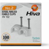 Frefly Store Proalet Hiva Çelik Çivili Kroşe, Kablo Klipsi, Dayanıklı, Plastik, Beyaz, Pratik, Kablo Sabitleme Aparatı, Elektrik, Tesisat Düzenleme Için, Çivi Klips Seti, 100 Adet (No:2)