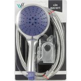 Frefly Store Proalet Lüx Duş Seti, 3 Fonksiyonlu Akış, 150 cm Krom Spiral Hortum, Kirece, Bükülmeye ve Yüksek Basınca Dayanıklı, Kolay Montaj, Duş Takımı - Ahşap