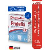 Frefly Store Protefix Diş Protezleri Için Temizleyici Tablet, 32 Tablet, 2 Adet - Ahşap - Bej