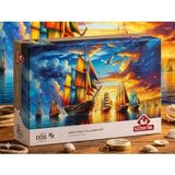 Frefly Store Renkli Yelken Limanı Puzzle, 500 Parça Eğlenceli Aktivite