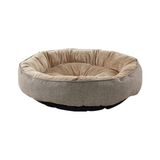 Frefly Store Russell Lüks Kedi/köpek Yatağı, Kaymaz Altlık, Sertifikalı Peluş Kumaş, Yıkanabilir, Silikon Elyaf Dolgulu (Bej, 45 x 45 Cm)