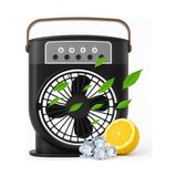 Frefly Store Şarjlı Mini Buharlı Hava Soğutucu, Taşınabilir Portatif Mobil Sulu Klima, 3 Rüzgar Hızı, 3 Sis Modu, Buzlu Vantilatör 5 Sprey Delikli ile LED Işıklı 26CM x 20CM - CRV-002 (CRV-002 - Beyaz) [e