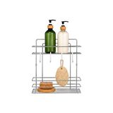 Frefly Store Sas Haus Lüks Krom Metal 2 Katlı Banyo Rafı Şampuanlık ve Duş Rafı Askılı Yapışkanlı Duvara Monte Tş-02