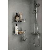 Frefly Store Sas Haus Tek Katlı Duş Rafı – Kancalı Banyo Şampuanlık & Organizer 2 Adet Krom Tş-01