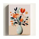 Frefly Store Sayılarla Boyama Tuval Hobi Seti Sanatsal 3 Temalı Fırça ve Boya Dahil Set (Çıtalı) 40X50 cm Kendin Yap Sayılarla Tuval Boya Kiti (Kasnaklı) - 41 Delft Blue