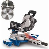 Frefly Store Scheppach HM216 Gönye Testere 2000 W, Ø 216 mm Testere Bıçağı, Kesme Kenarı Lazerli ve Led'li 34 cm Kesme Genişliği, Hızlı Kilitli Döner Masa, 2 Sert Metal Testere Bıçağı Dahil