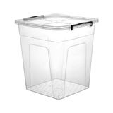 Frefly Store Şeffaf 15 L Plastik Saklama Kutusu, Kilitli Kapaklı