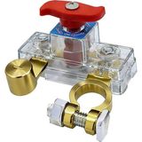 Frefly Store Şeffaf Muhafazalı Çevirmeli Akü Kutup Başı Şalteri Devre Kesici 12V - 24V 300A Otomobil, Karavan, Iş Makineleri, Solar Sistemler, Tekne ve Araçlar Için Açık Kapama Anahtarı (On/off)