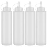 Frefly Store Şeffaf Plastik Sosluk Seti - 4 Adet, 700 ml Kapasite