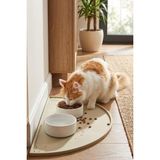 Frefly Store Silikon Mama Matı Havuzlu Yıkanabilir Kaymaz Silinebilir Evcil Hayvan Beslenme Matı Kedi Köpek Paspası Kedi Köpek Mama Matı Su Geçirmez Katlanabilir Su Kabı Mama Kabı Matı (Bej, 50 x 25 Cm)