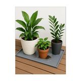 Frefly Store Silikon Saksı Altlığı ve Viyol Tepsisi (60X40 Cm) - Su Geçirmez Bitki Koruyucu Mat, Fide Yetiştirme ve Çiçek Altlığı, Yükseltilmiş Kenarlı Saksı Tablası, Gri Renk