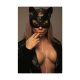 Frefly Store Sınırsızmarket Siyah Fantezi Deri Maske Kedi Maske