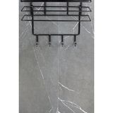 Frefly Store Siyah Termoplastik Kaplamalı Banyo Köşeliği Askılığı