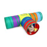 Frefly Store Sogud Kedi Oyun Tüneli Katlanabilir T Model, Kedi Oyuncağı Tünel Ev, Renkli Kedi Köpek Oyun Alanı, Geniş Girişli Dayanıklı Kumaş, Taşınabilir Evcil Hayvan Tüneli 60X80X30 cm