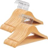 Frefly Store Songmıcs Çocuk Ahşap Askıları, 20'li Paket, Çentikli Askı, 360 Derece Döner Kanca, Doğal, 35 cm CRW006-20 - 00 Bordo