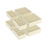 Frefly Store Songmıcs Iç Çamaşırı Düzenleyici 8'li Set, Çekmece Düzenleyici, Katlanabilir, Elbise Dolabı, Saklama Kutusu, Kumaş Kutular, Saklama, Sütyen, Çorap, Kravat Için, Bej RUS008M01 - 41 Delft Blue
