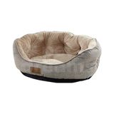 Frefly Store Sprit Lüks Kedi/köpek Yatağı, Kaymaz Altlık, Sertifikalı Peluş Kumaş, Yıkanabilir, Silikon Elyaf Dolgulu (Bej, 80 x 70 Cm)