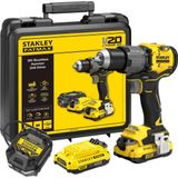 Frefly Store Stanley Fatmax V20 Akülü Darbeli Matkap, Fırçasız, 18 V, 2 x 2,0 Ah Pil, 1 Şarj Cihazı ve 1 x Taşıma Çantası/kit Kutusu Dahil