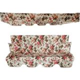 Frefly Store Süngersiz Tenteli Salıncak Kılıf Seti Mindersiz 3 Kişilik Ingiliz Gülü 164X47 cm