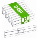 Frefly Store Şura Mutfak 12'li Set Akrilik Ayarlanabilir Çekmece Düzenleyici Organizer - 00-Siyah - Beyaz - 1 - 2 cm