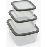 Frefly Store Suwors 3’lü Sızdırmaz Saklama Kabı Seti | 1600ML + 2800ML + 4600ML | Şeffaf Plastik Yemek Kabı | Gıda Saklama & Mutfak Organizer Kutusu | Mikrodalga ve Buzdolabı Uyumlu - Abanoz