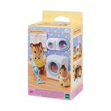Frefly Store Sylvanian Families Çamaşır Makinesi ve Elektrik Süpürgesi - Ahşap - Beyaz
