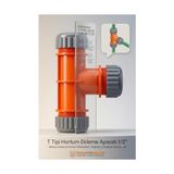 Frefly Store T Tipi Hortum Ekleme Aparatı 1/2" | Bahçe Sulama Hortum Birleştirici, Dağıtıcı, Çoklayıcı Konnektör 721536