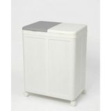 Frefly Store Tekerlekli Katlanabilir Çamaşır Sepeti, 100 Litre Kapasite - 00-Siyah - Beyaz
