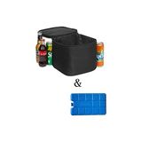 Frefly Store Termos Çanta Soğuk Sıcak Tutucu Kamp Piknik Çantası Sıcak Soğuk Isı Yalıtımlı Çanta Soğuk Tutuculu Outdoor Çanta Buz (Siyah) - Ahşap