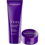 Frefly Store The Ceel Aktif Mor Karbon Diş Beyazlatma Seti, Diş Macunu 75 gr ve Diş Tozu 50 Gr, Doğal Beyazlatıcı, Leke Giderici, Ağız Kokusu Önleyici - 00-Siyah - Beyaz