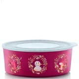 Frefly Store Tupperware Su Yuvarlak Kırmızı Kardan Adam Yılbaşı Kurabiye Kutusu - 1.5 Lt Esc - Abanoz