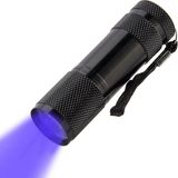Frefly Store Uv LED El Feneri | 9 Led, 395NM | Leke Dedektörü, Idrar ve Evcil Hayvan Lekesi Bulucu, Taşınabilir Ni Fener [ A] - 0,7