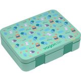 Frefly Store Vagonlife Bento 1300ML Lunchbox Tek Katlı 4 Bölmeli Abs Plastik Çocuk Sefer Tası Yemek Kutusu (Yeşil) - Ahşap - Bej