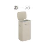 Frefly Store Valletta Paloma 60L Tek Yıkanabilir Bölmeli Katlanabilir Kumaş Kirli Çamaşır Sepeti Ink Black - 00-Siyah - Beyaz